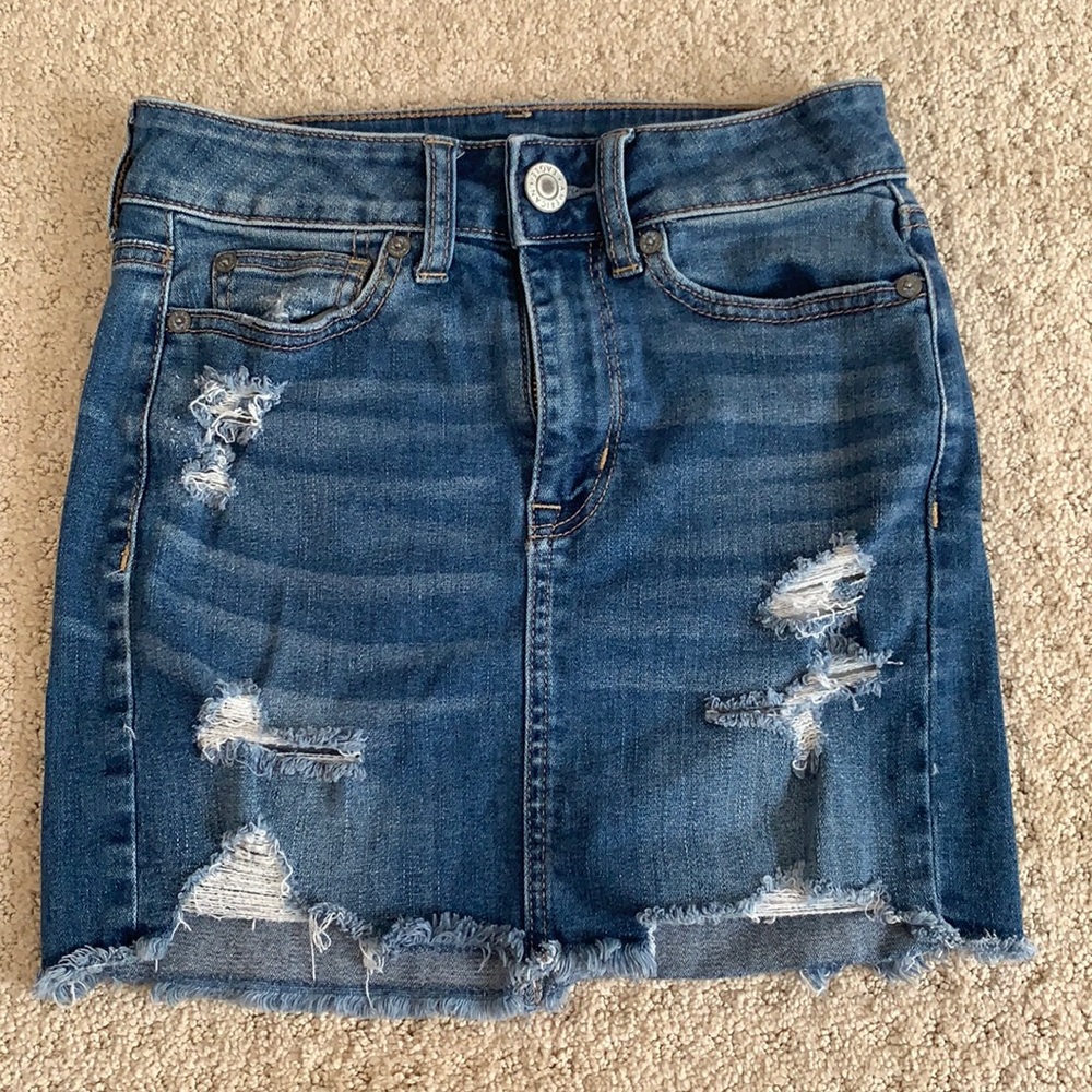 American eagle ripped pencil jean skirt